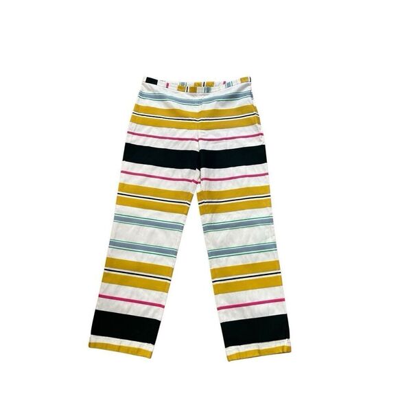 Antonio Marras Straight Leg Cuffed Cropped Stripped Cotton Blend Pants Size 42 - Picture 1 of 16